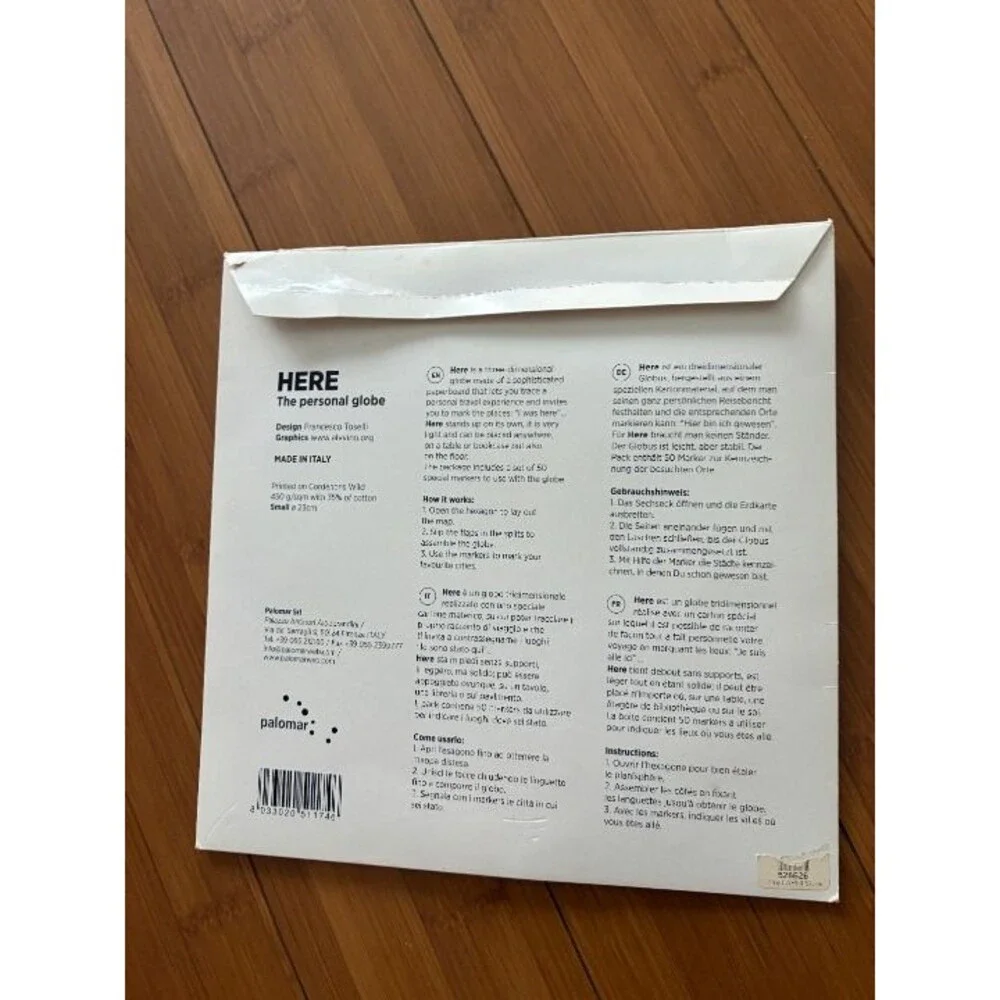Here Foldable Personal Globe by Cities~Medium~3D Quality Graphic Paper NWT